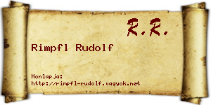 Rimpfl Rudolf névjegykártya